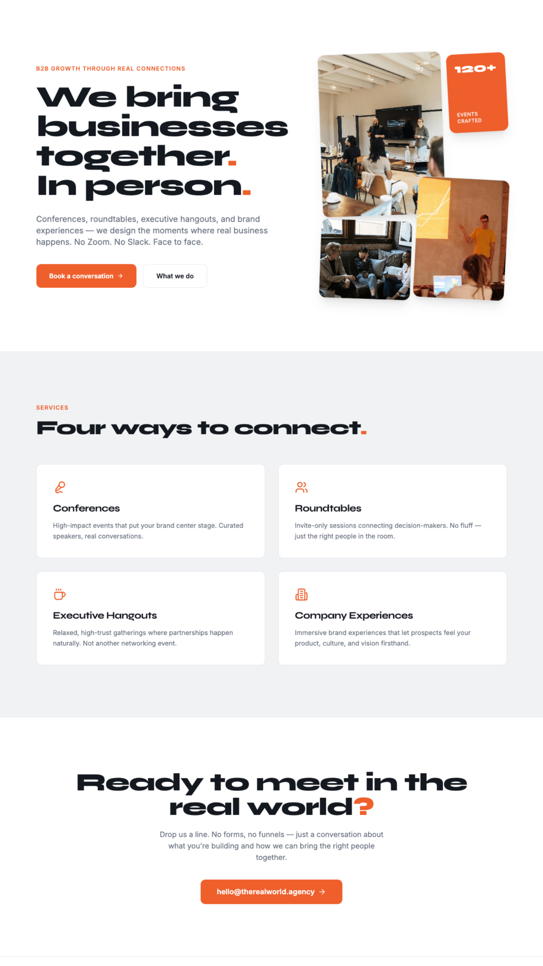 Real World Agency — marketing landing